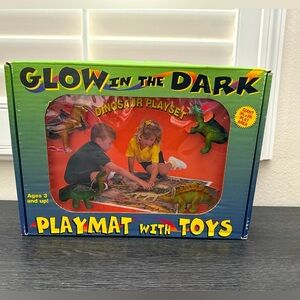 Vintage 1996 Dinosaur Glow In The Dark Play Mat Playset Kazoo Co.